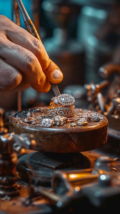 Jewellery craftsmanship close-up